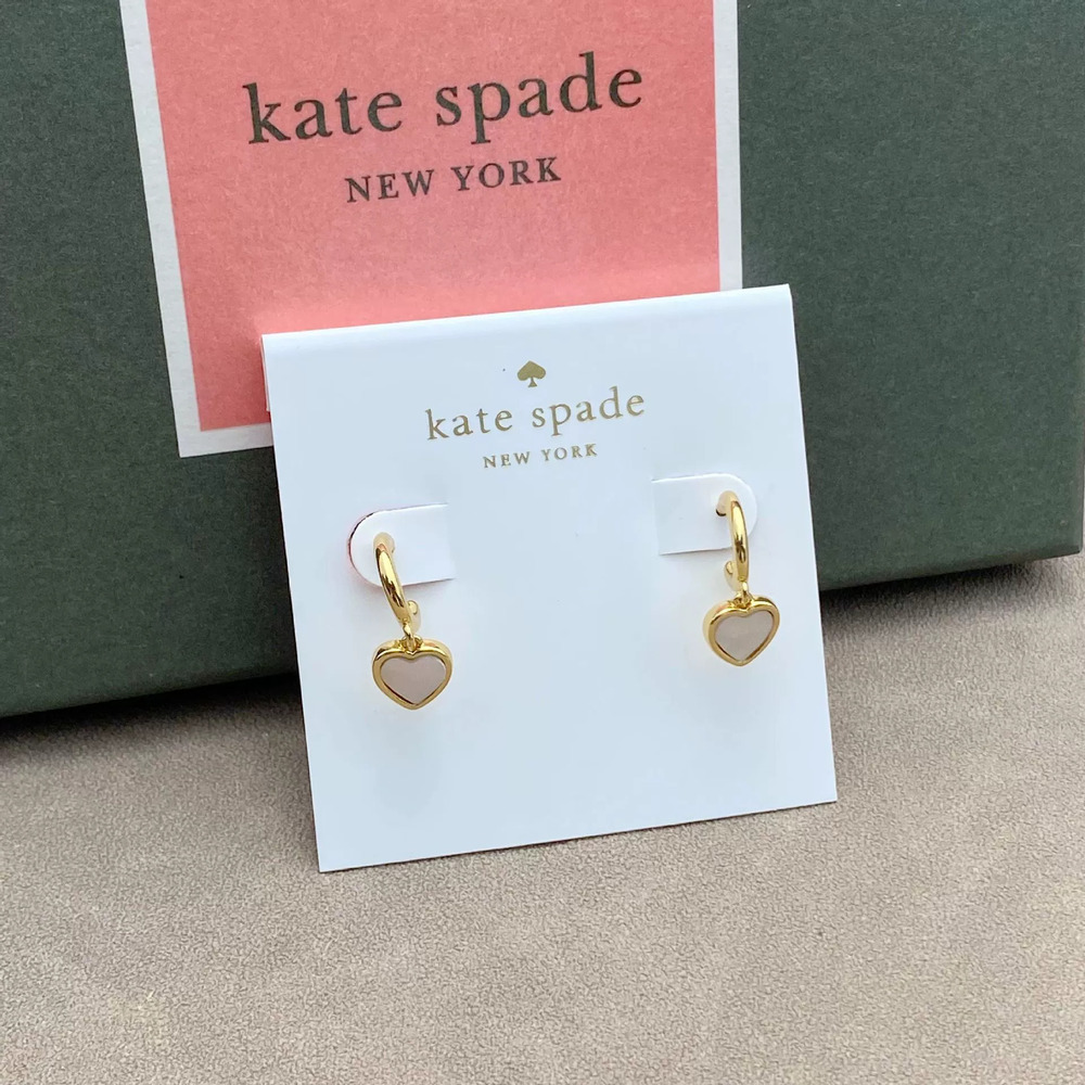 kate spade Oval Square Heart Shape Shell Earrings Stainless Steel Gold Plated